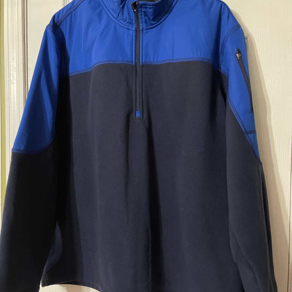 STARTER Men's Navy and Royal Blue Half-Zip Pullover